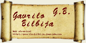 Gavrilo Bilbija vizit kartica